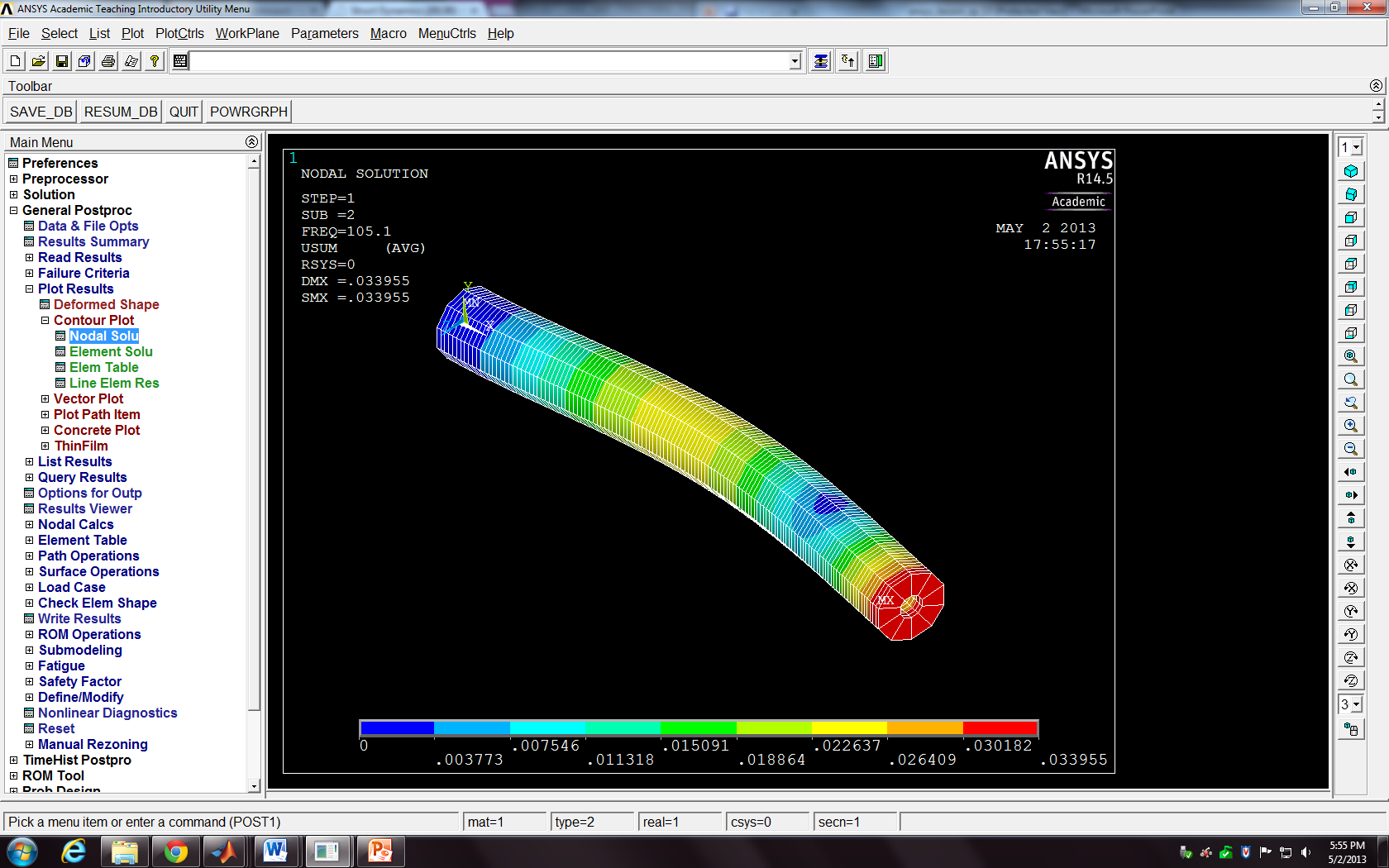 VIBRATION OF BEAM ASSEMBLY: STRUCTURAL DYNAMICS