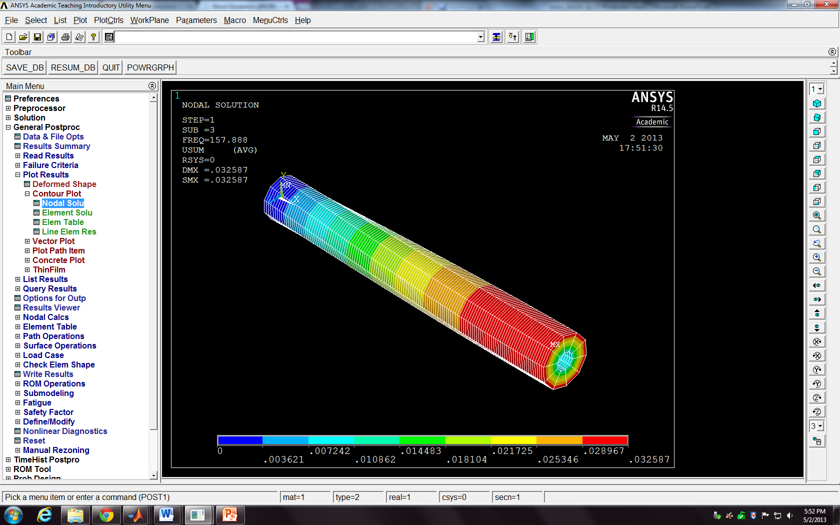 VIBRATION OF BEAM ASSEMBLY: STRUCTURAL DYNAMICS